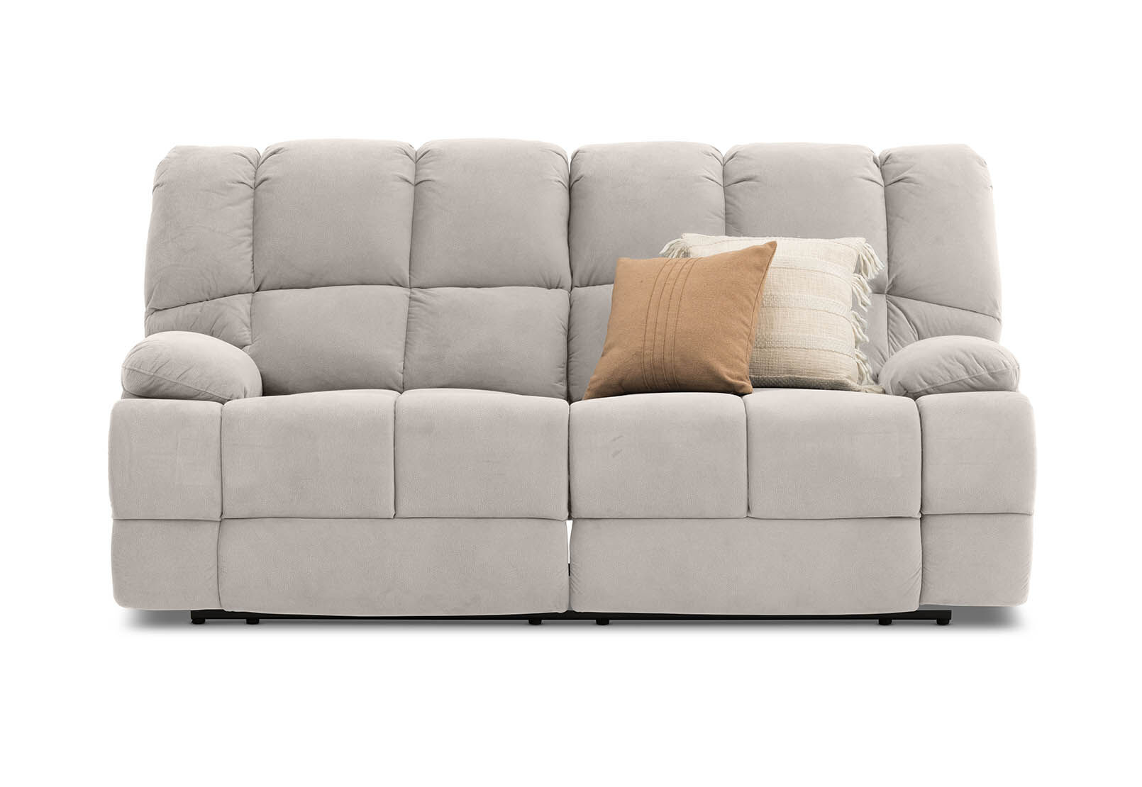 LIGHT GREY GLADIATOR Fabric 3 Seater Recliner Lounge