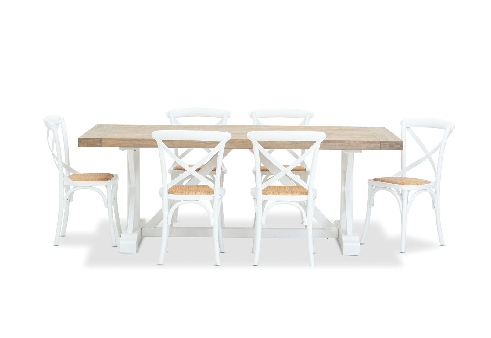 NORMANDY - 7 Piece Dining Suite with Bordeaux Dining Chairs NORMANDY