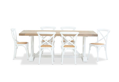 NORMANDY - 7 Piece Dining Suite with Bordeaux Dining Chairs