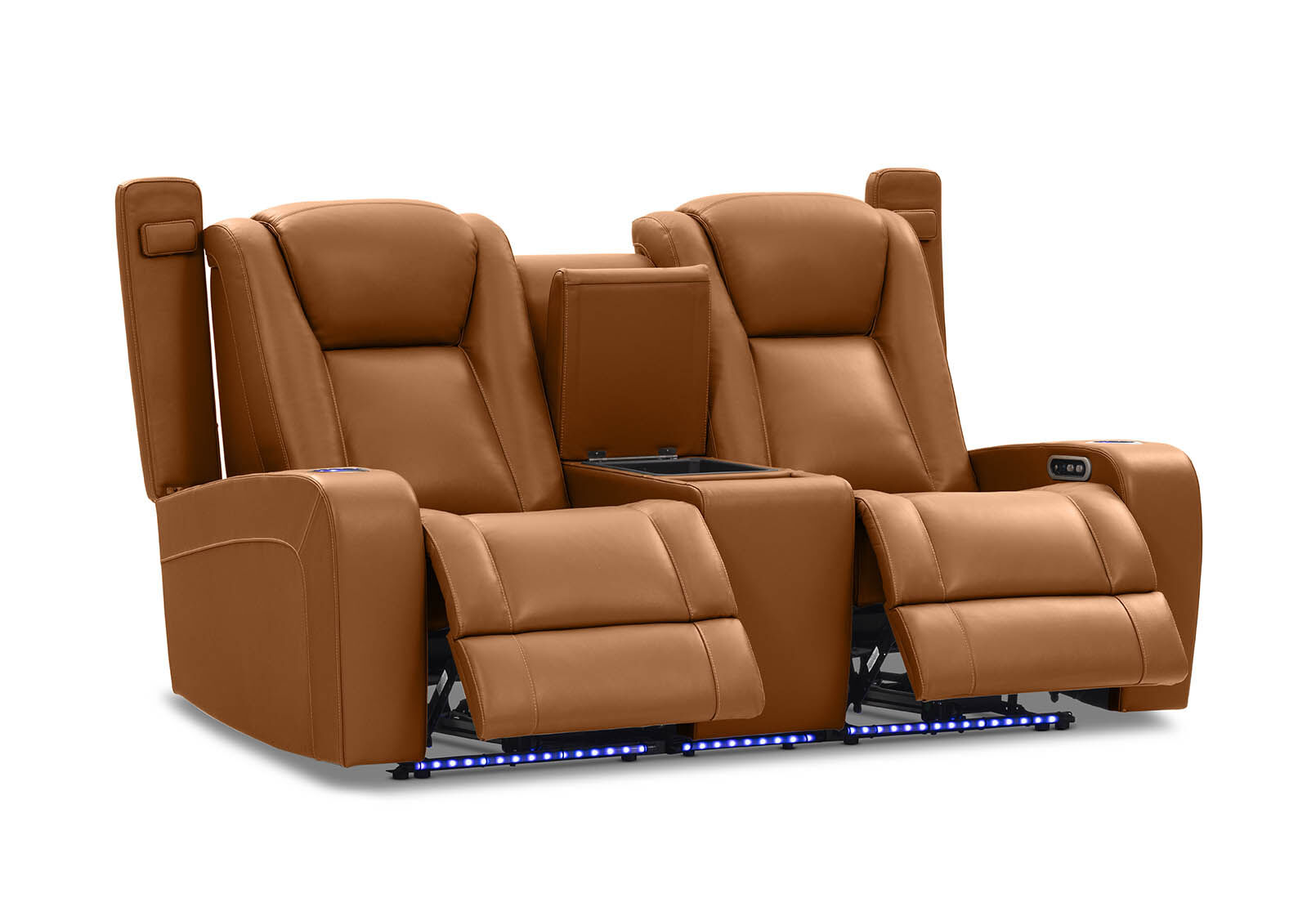 SENTINAL MK2 LEATHER - 2 Seater with 2 Electric Recliners and Console SENTINAL MK2 LEATHER