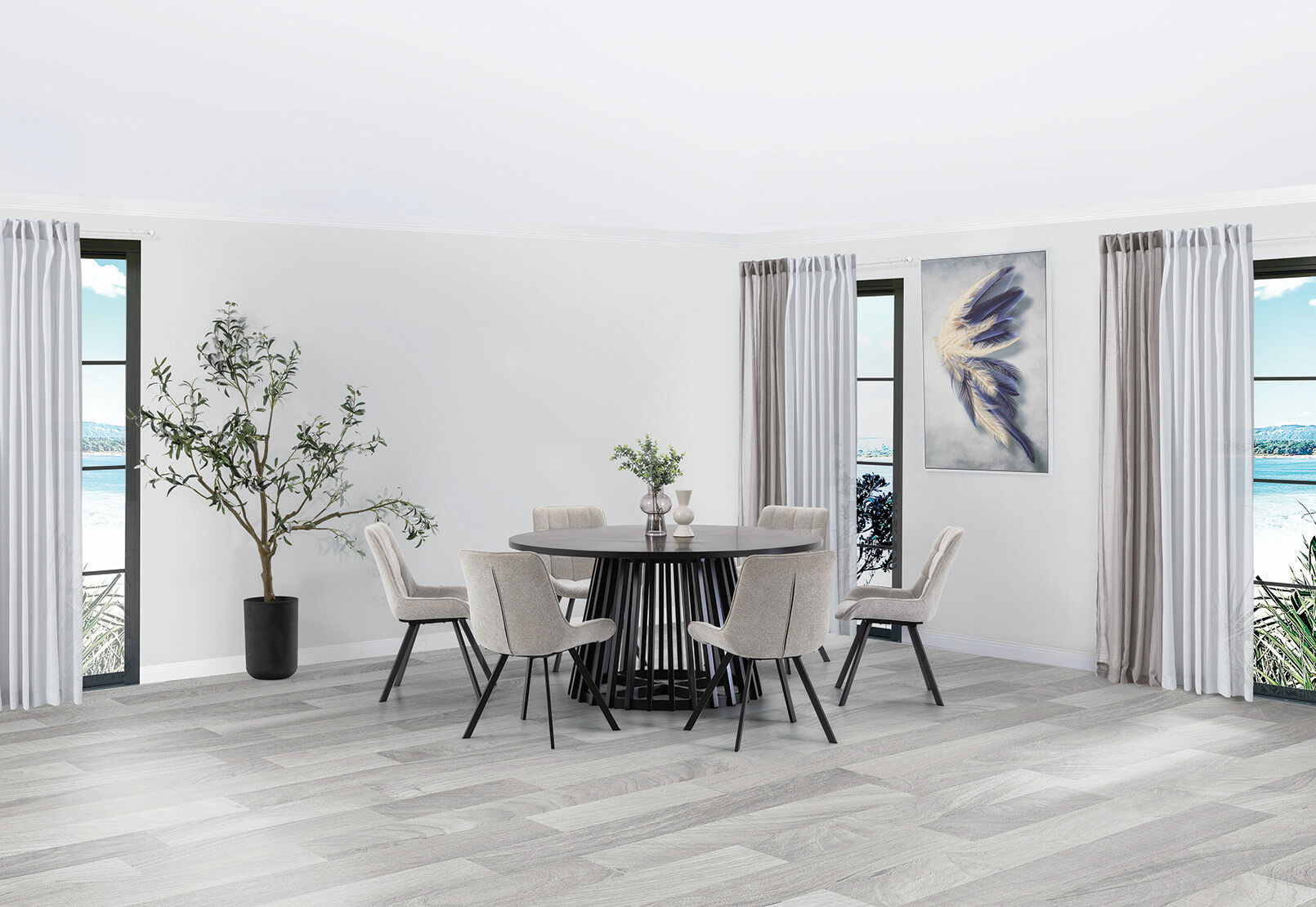 TORENTO - 7 Piece Dining Suite with Arabella Chairs. TORENTO