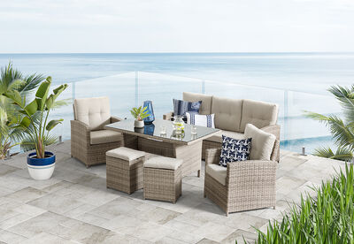 BARBOSA - 6 Piece Outdoor Lounge Dining Setting