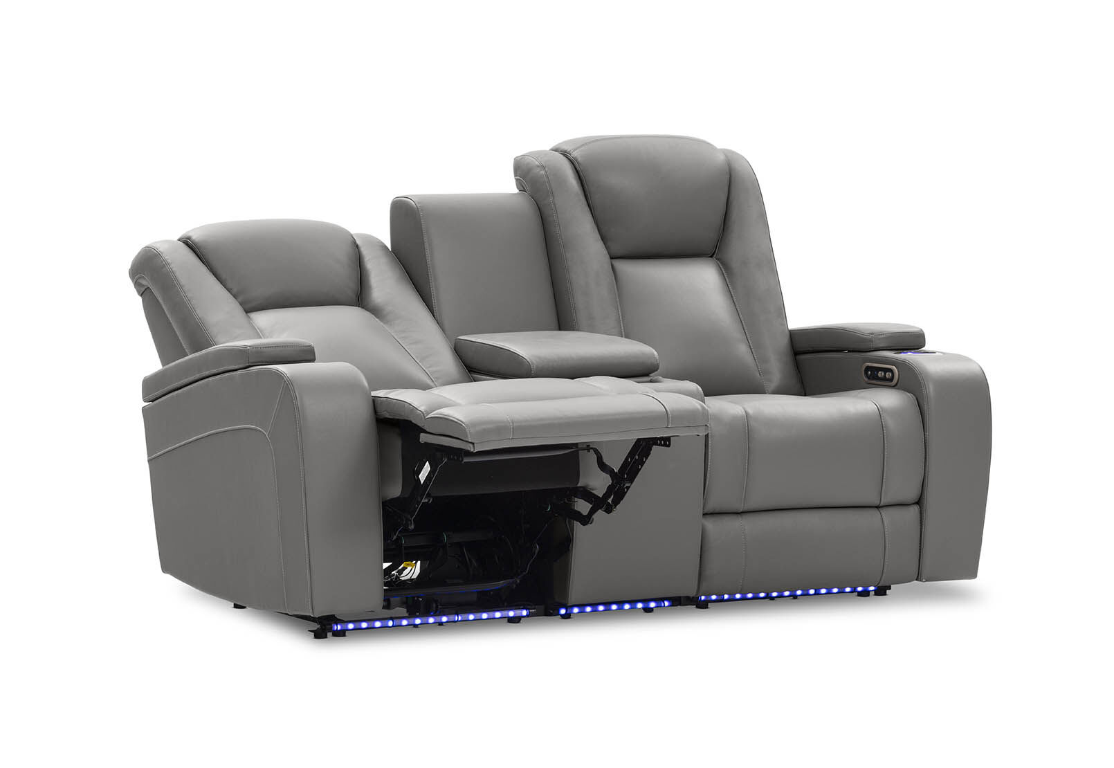 SENTINAL MK2 LEATHER - 2 Seater with 2 Electric Recliners and Console SENTINAL MK2 LEATHER