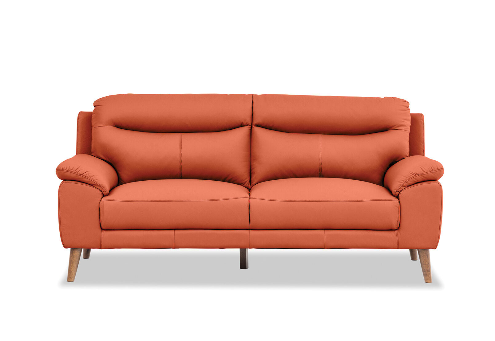BURNT ORANGE CASPIAN Leather 3 Seat Sofa