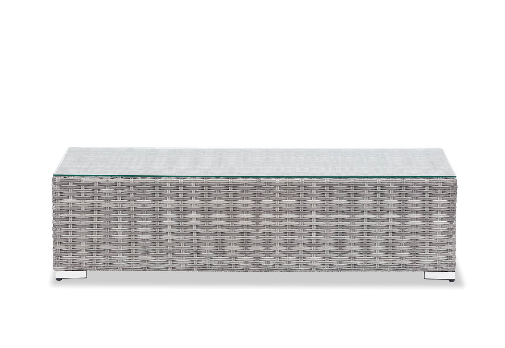 Light grey rattan shop coffee table