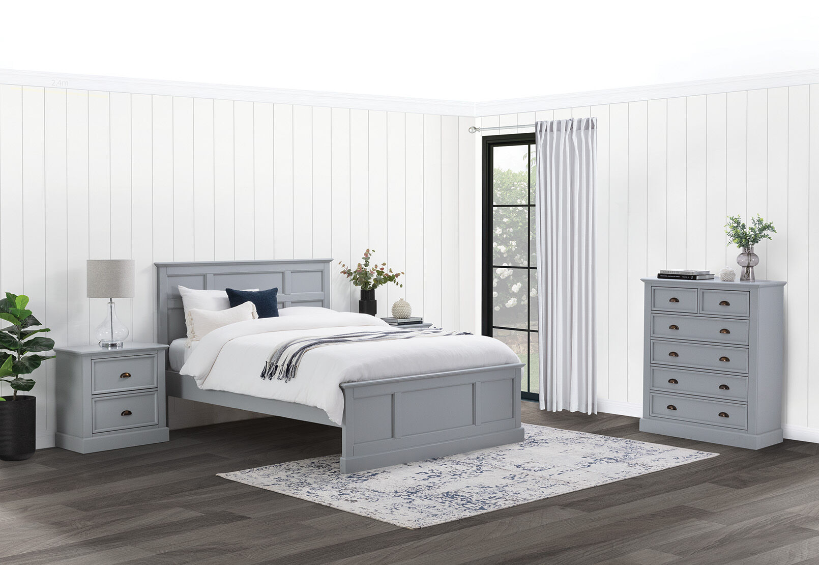 CHRYSTELLE - 4 Piece Queen Bed Tall Chest Suite CHRYSTELLE