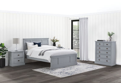 CHRYSTELLE - 4 Piece Queen Bed Tall Chest Suite