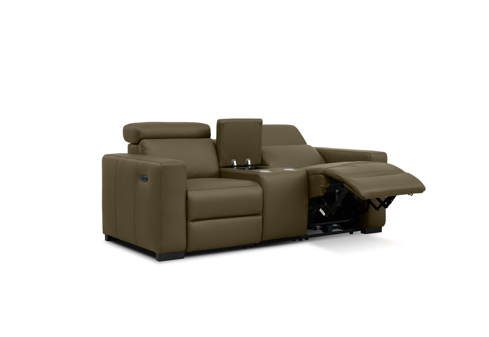 DAMIAN LEATHER - 2 Seater Sofa with 2 inbuilt Electric Recliners DAMIAN LEATHER
