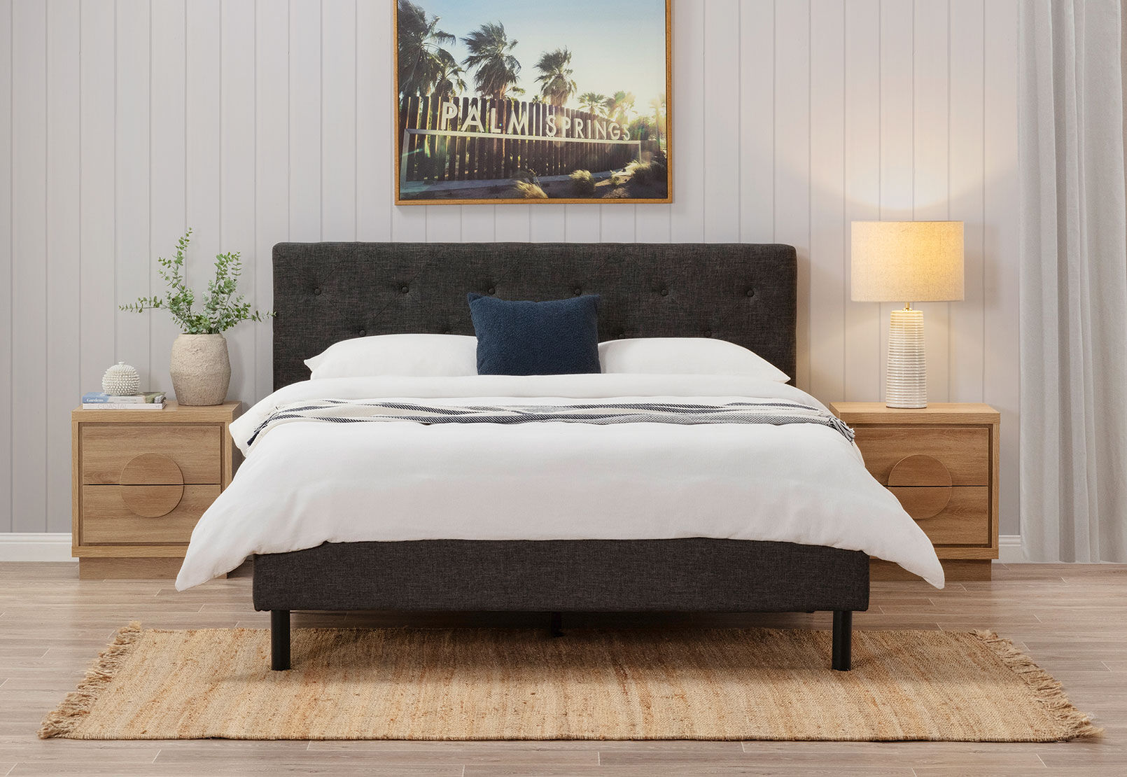 BRIGITTA - Grey Queen Bed BRIGITTA