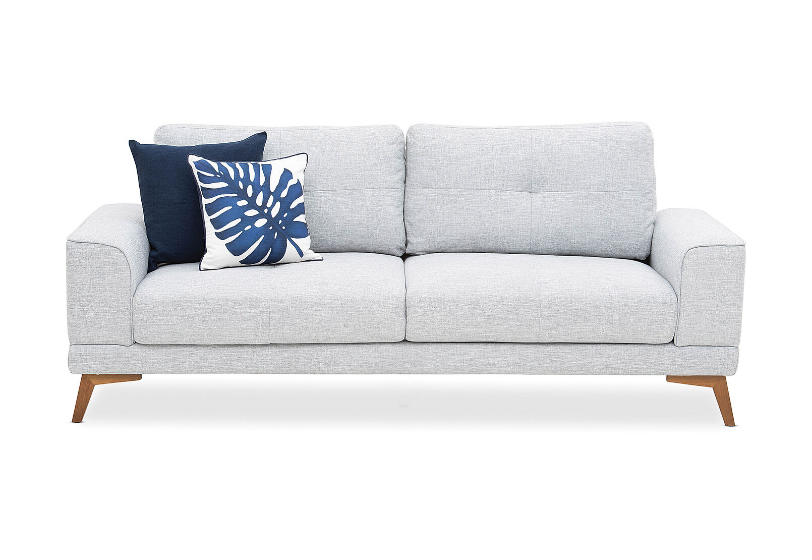 LIGHT GREY ABBY Fabric 3 Seater Sofa | Amart Furniture