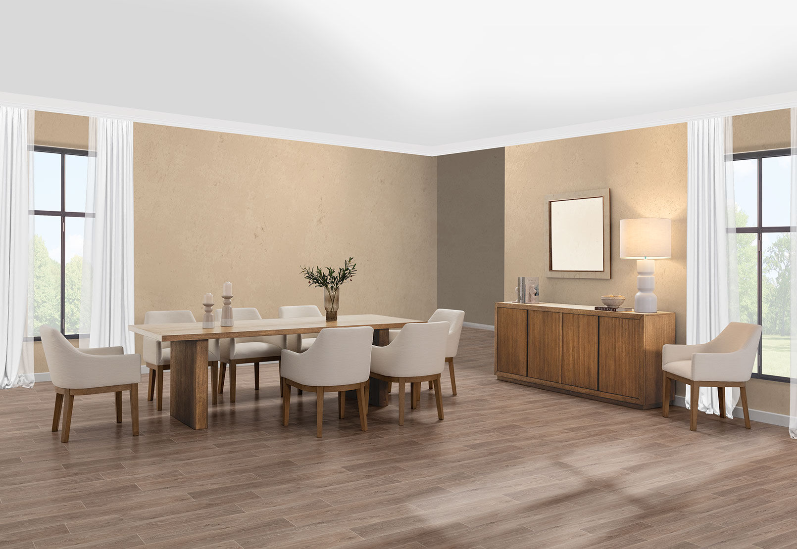 THORIN - 9 Piece Suite with Armondo Dining Chairs THORIN