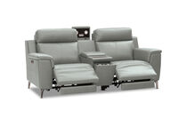 ARISTOTLE - Leather 2 Seater Sofa with Console and 2 Inbuilt Electric Recliners ARISTOTLE
