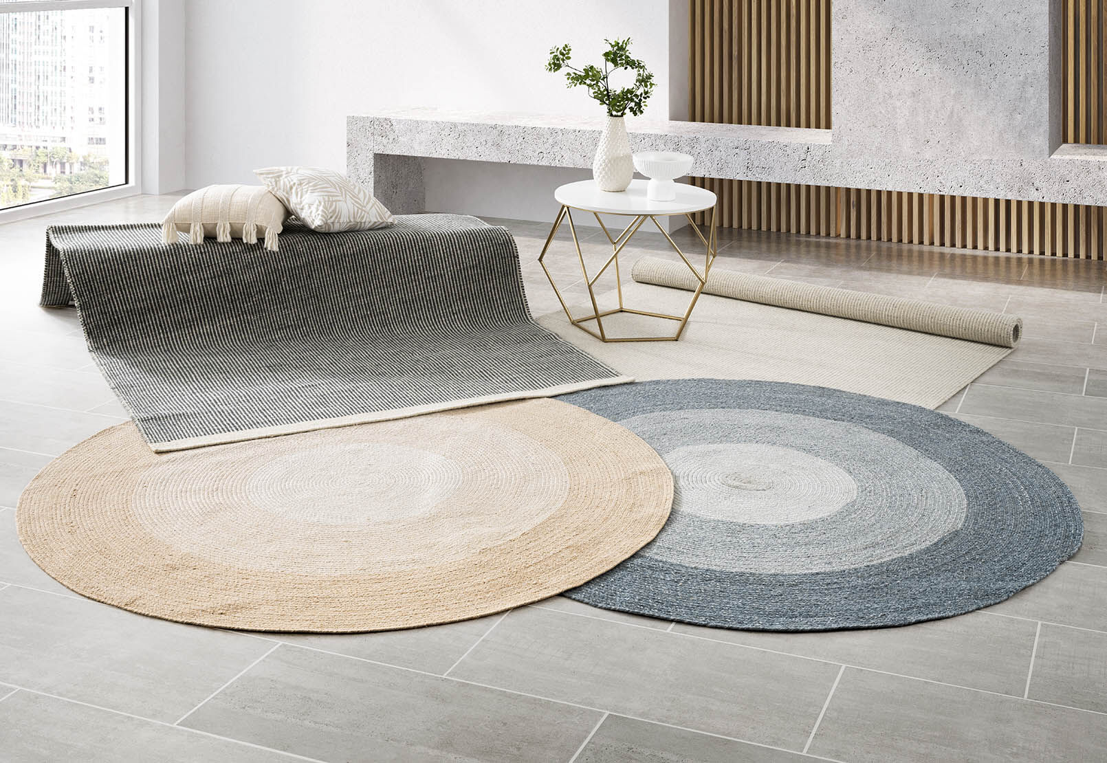 IVORY CHARCOAL SANLURI Ivory Charcoal Hand Woven Rug
