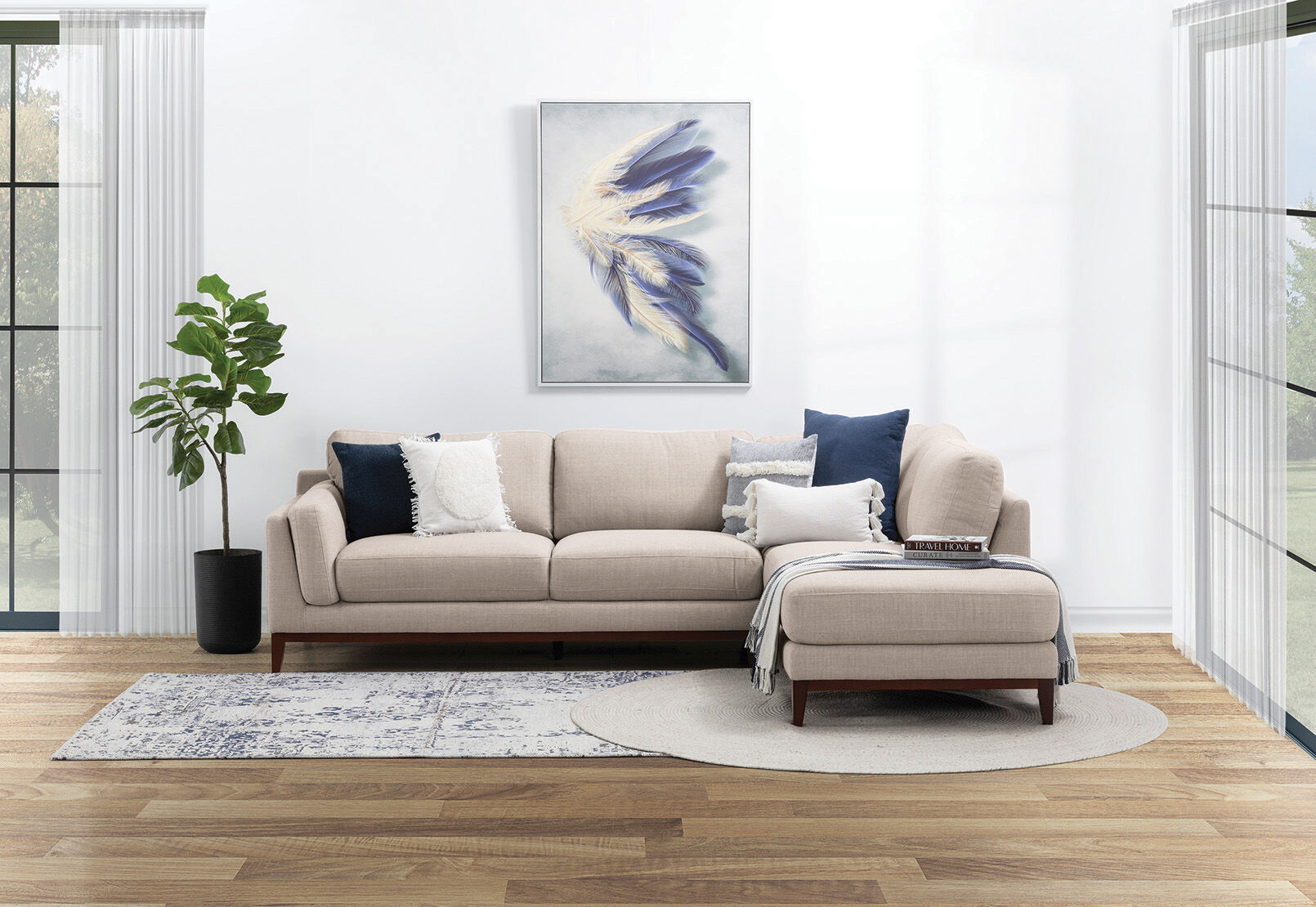 Living Room Amart Two Seater Sofa Monterey Twilight Blue Grey