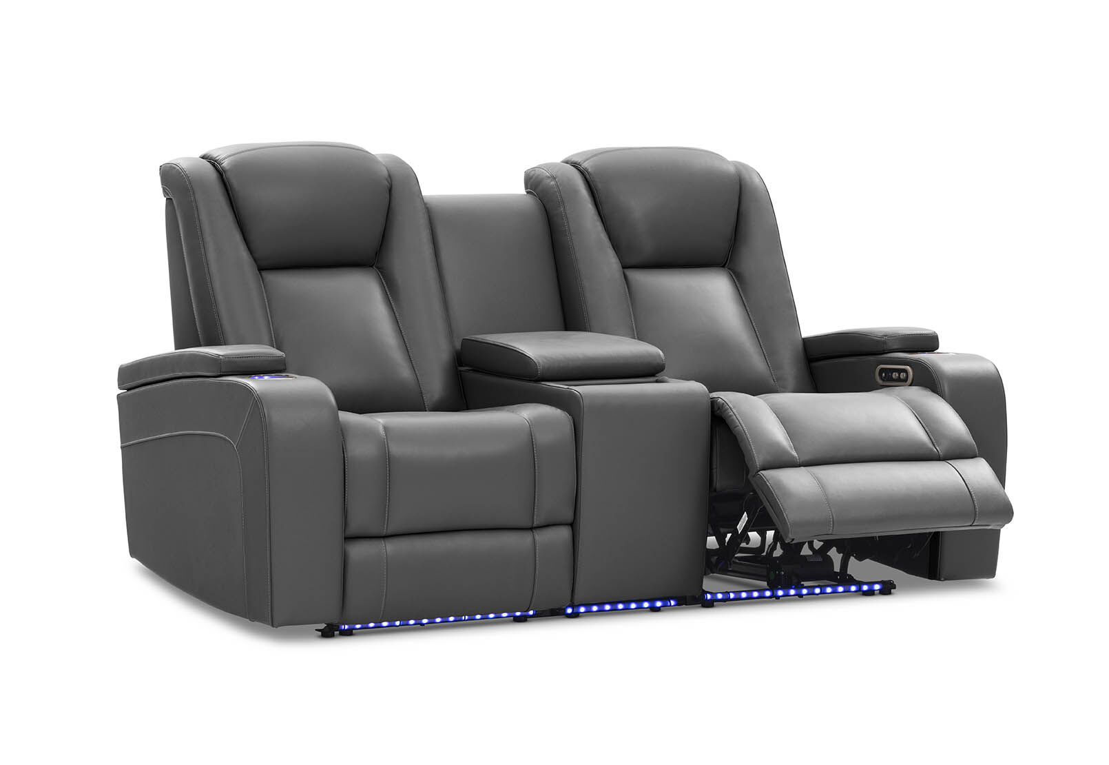 SENTINAL MK2 LEATHER - 2 Seater with 2 Electric Recliners and Console SENTINAL MK2 LEATHER