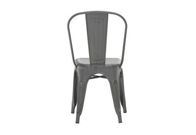 HARZ - Antique Gunmetal Finish Dining Chair