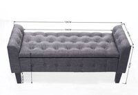 REIGN - Grey Upholstered Storage Bench REIGN