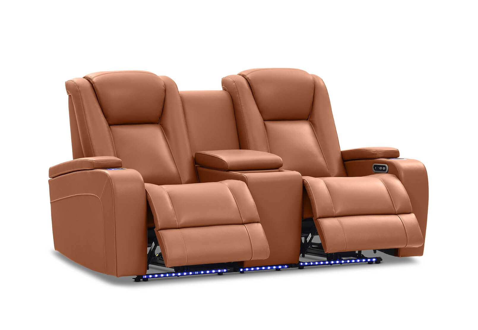 SENTINAL MK2 LEATHER - 2 Seater with 2 Electric Recliners and Console SENTINAL MK2 LEATHER