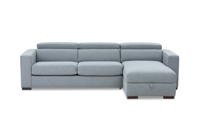 ANGUS - Fabric Right-Hand Facing 3 Seater Chaise with Sofa Bed