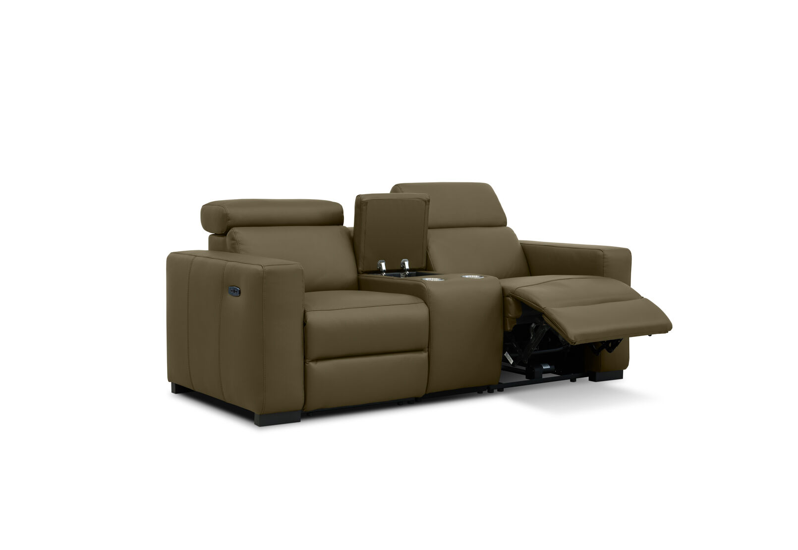 DAMIAN LEATHER - 2 Seater Sofa with 2 inbuilt Electric Recliners DAMIAN LEATHER