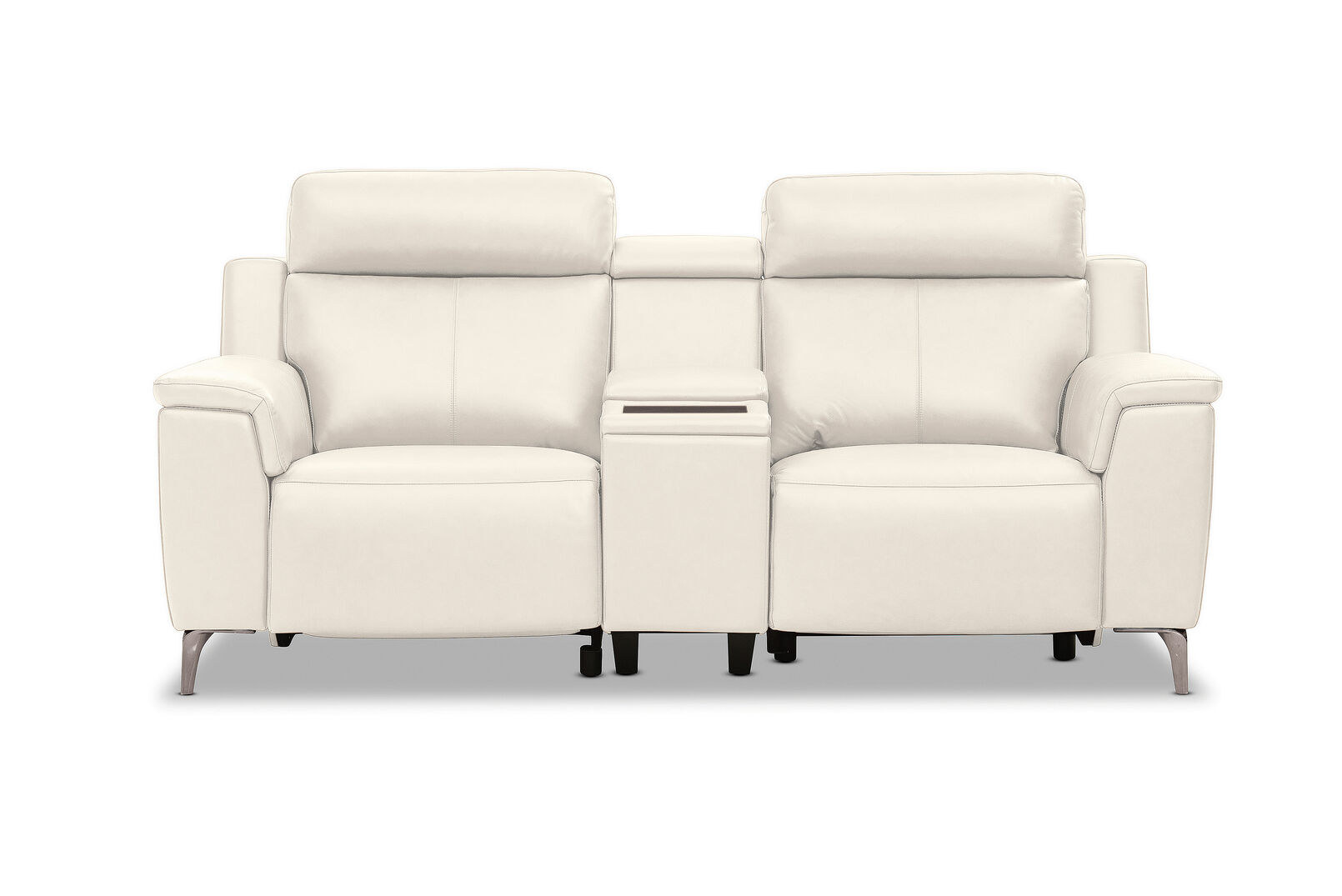 ARISTOTLE - Leather 2 Seater Sofa with Console and 2 Inbuilt Electric Recliners ARISTOTLE