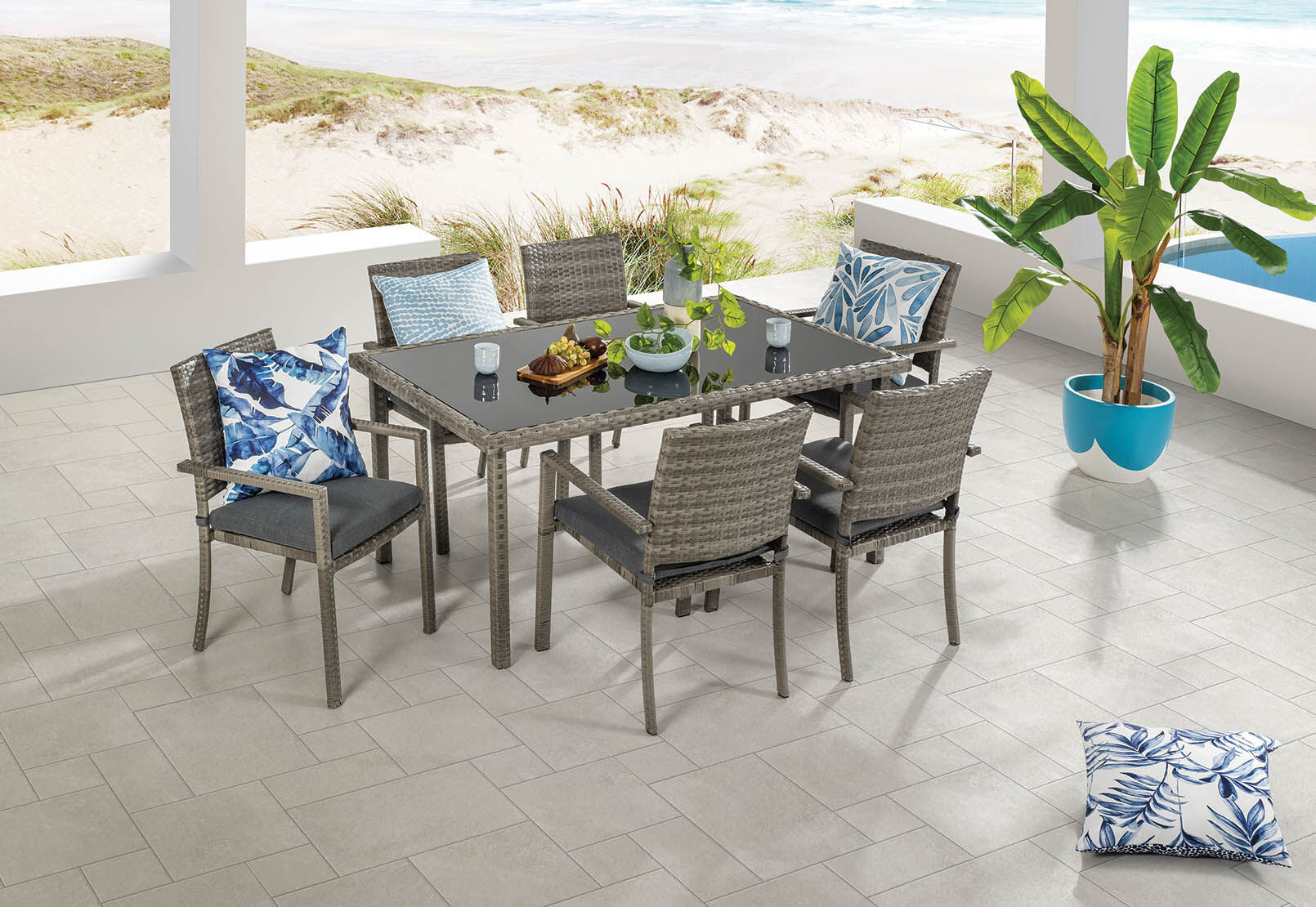 RIANA - 7 Piece Outdoor Dining Setting. RIANA