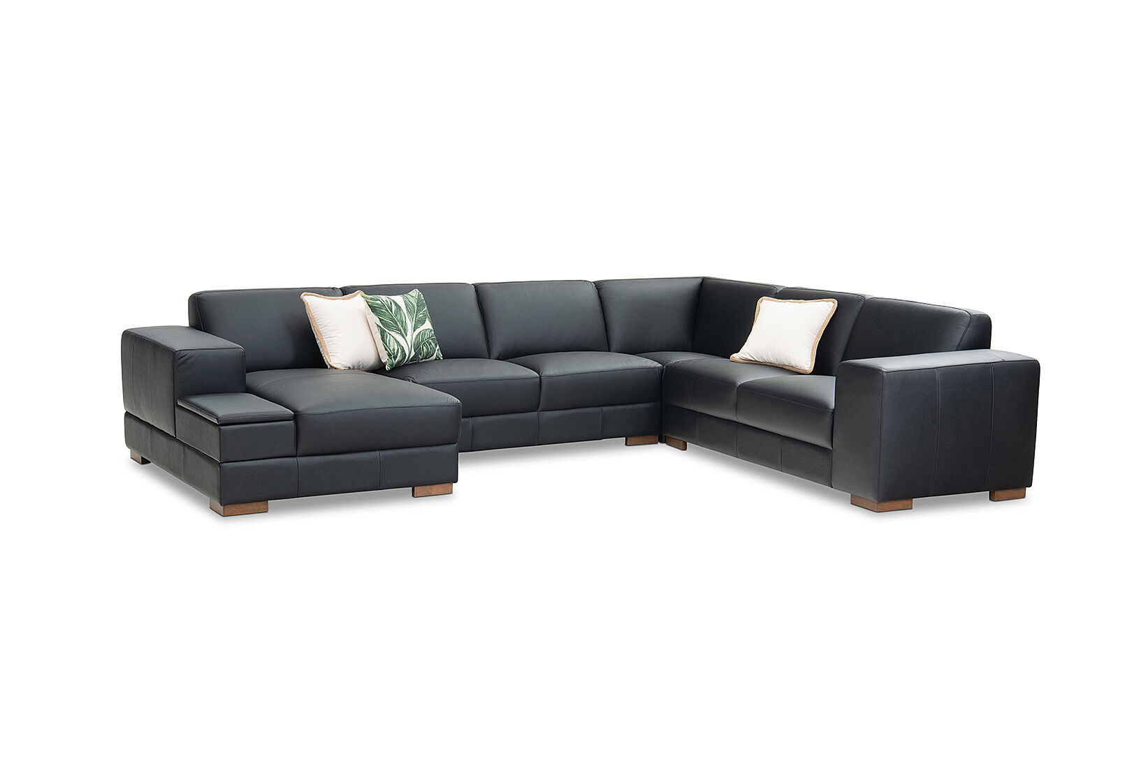 Amart black leather lounge 2025