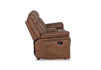 TULSA FABRIC - 2 Seater Manual Recliners with Console TULSA FABRIC