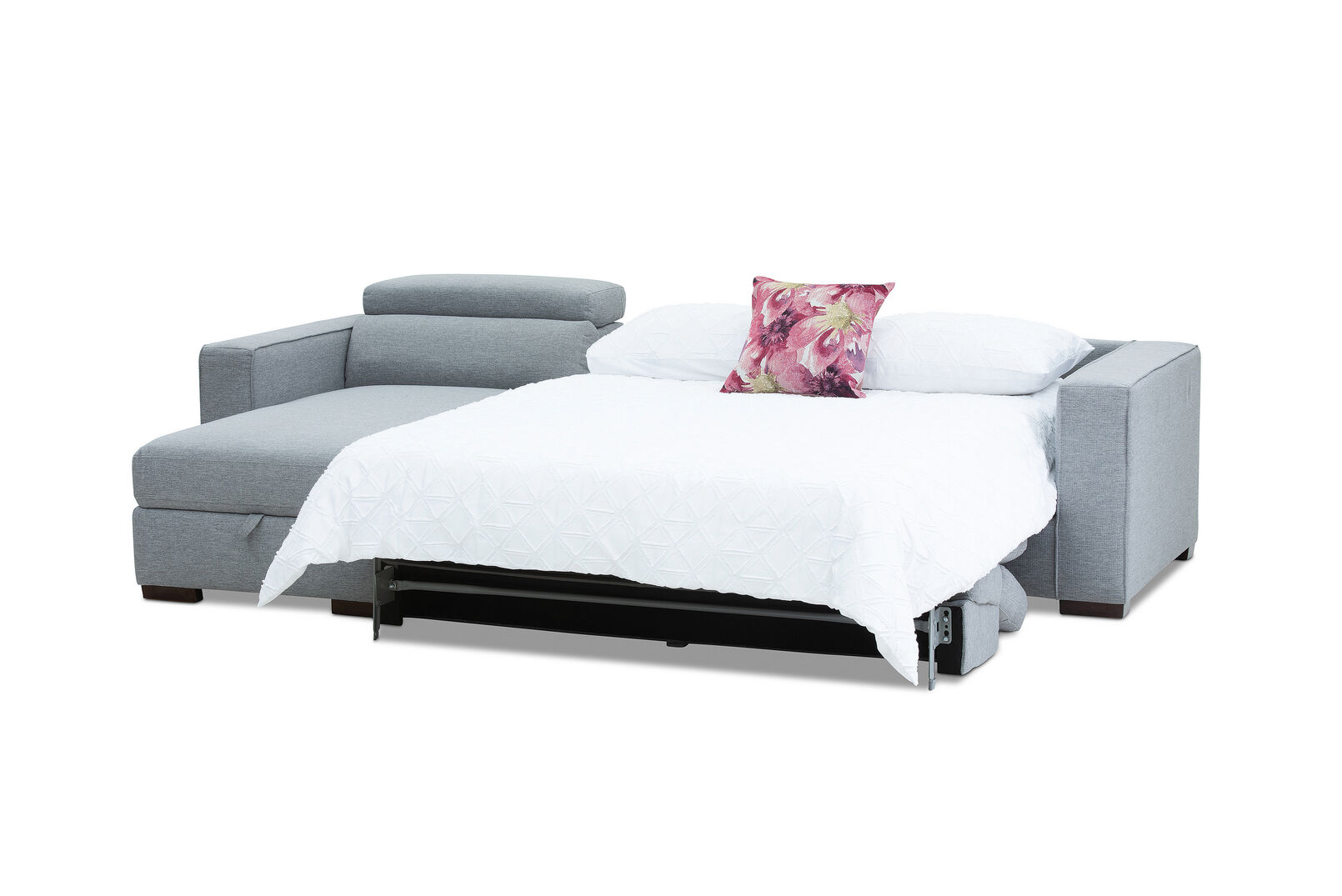 ANGUS - Fabric Left-Hand Facing 3 Seater Chaise with Sofa Bed ANGUS