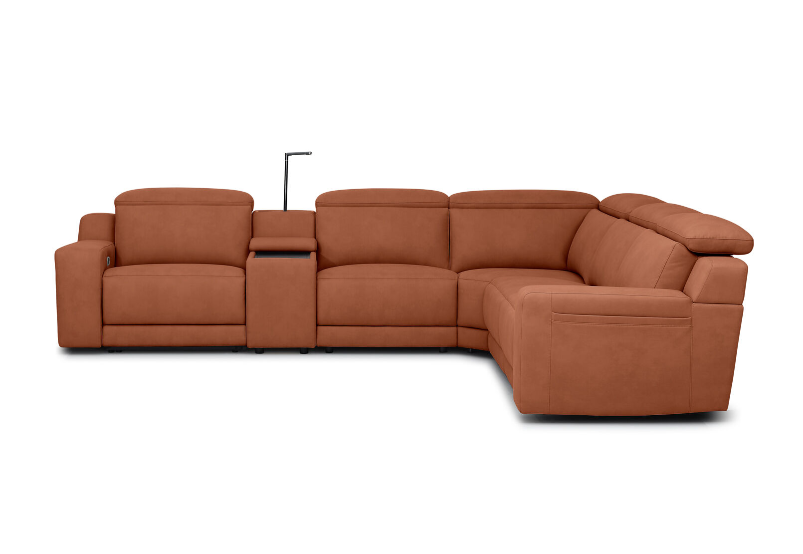 VANTRO FABRIC - Corner Lounge with 2 Inbuilt Electric Recliners and Console VANTRO FABRIC