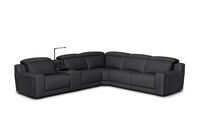 VANTRO LEATHER - Corner Lounge with 2 Inbuilt Electric Recliners and Speaker Console VANTRO LEATHER