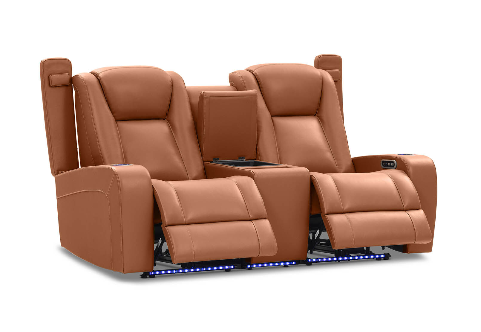 SENTINAL MK2 LEATHER - 2 Seater with 2 Electric Recliners and Console SENTINAL MK2 LEATHER