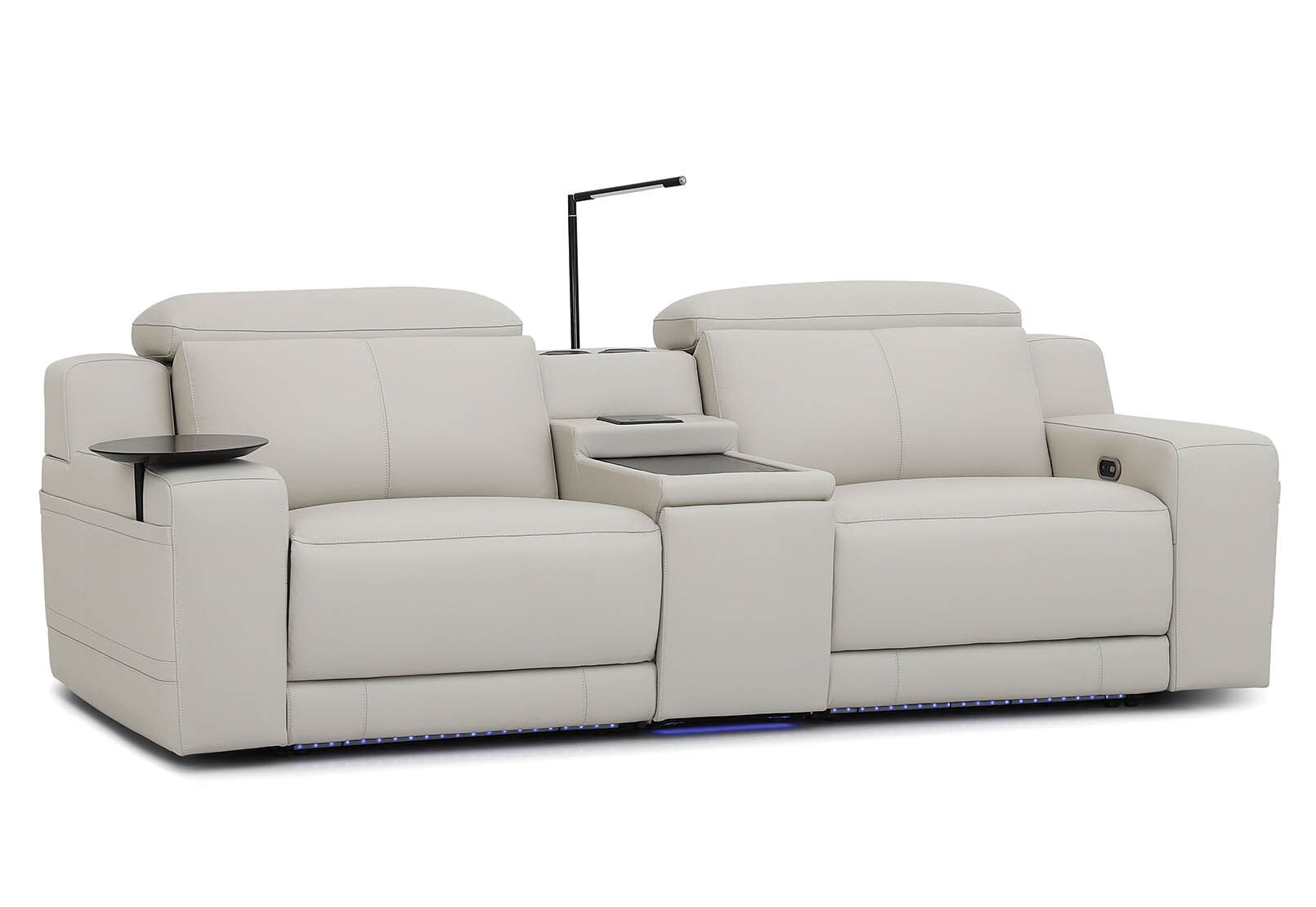 CASSIUS MK2 LEATHER - 2 Seater with Console and 2 Inbuilt Electric Recliners CASSIUS MK2 LEATHER