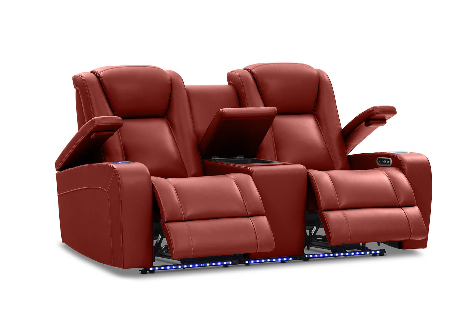 SENTINAL MK2 LEATHER - 2 Seater with 2 Electric Recliners and Console SENTINAL MK2 LEATHER