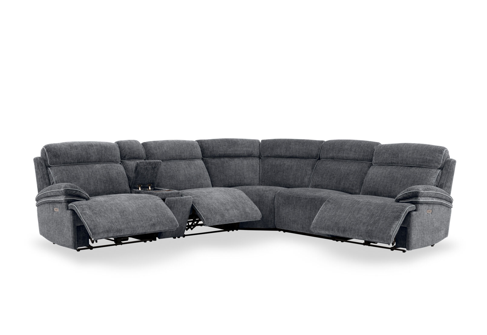 SEYMOUR FABRIC - 5 Seater Corner Lounge with LHF Console SEYMOUR FABRIC
