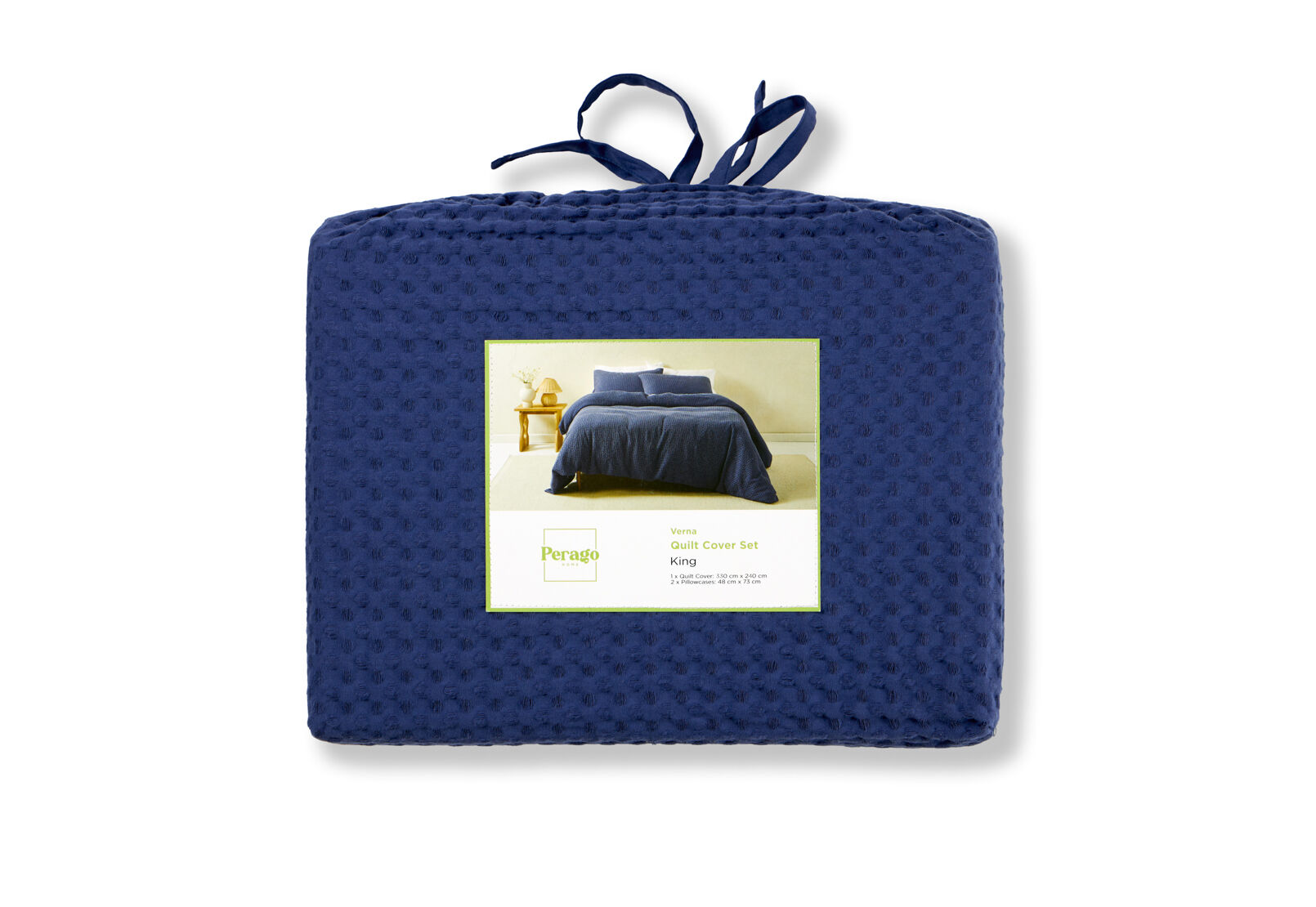 VERNA - Blue Quilt Cover Set - Super King VERNA