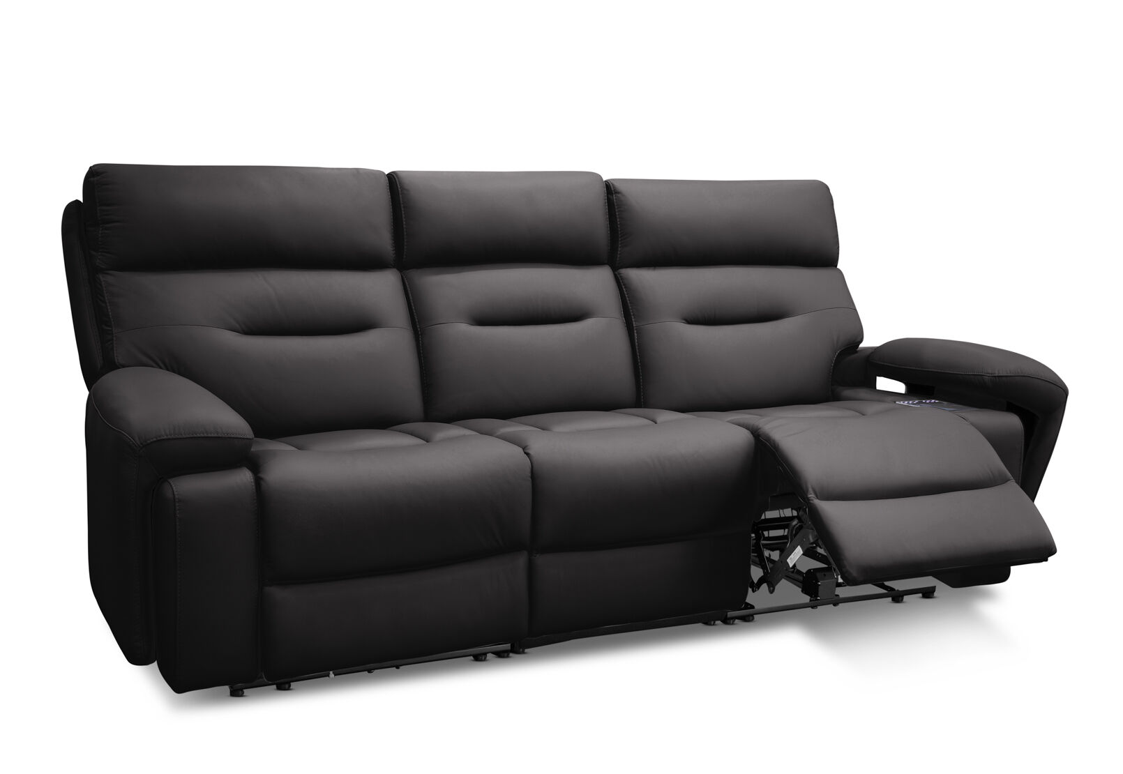 HOLLYWOOD LEATHER - Media 3 Seater with Electric Recliners HOLLYWOOD LEATHER