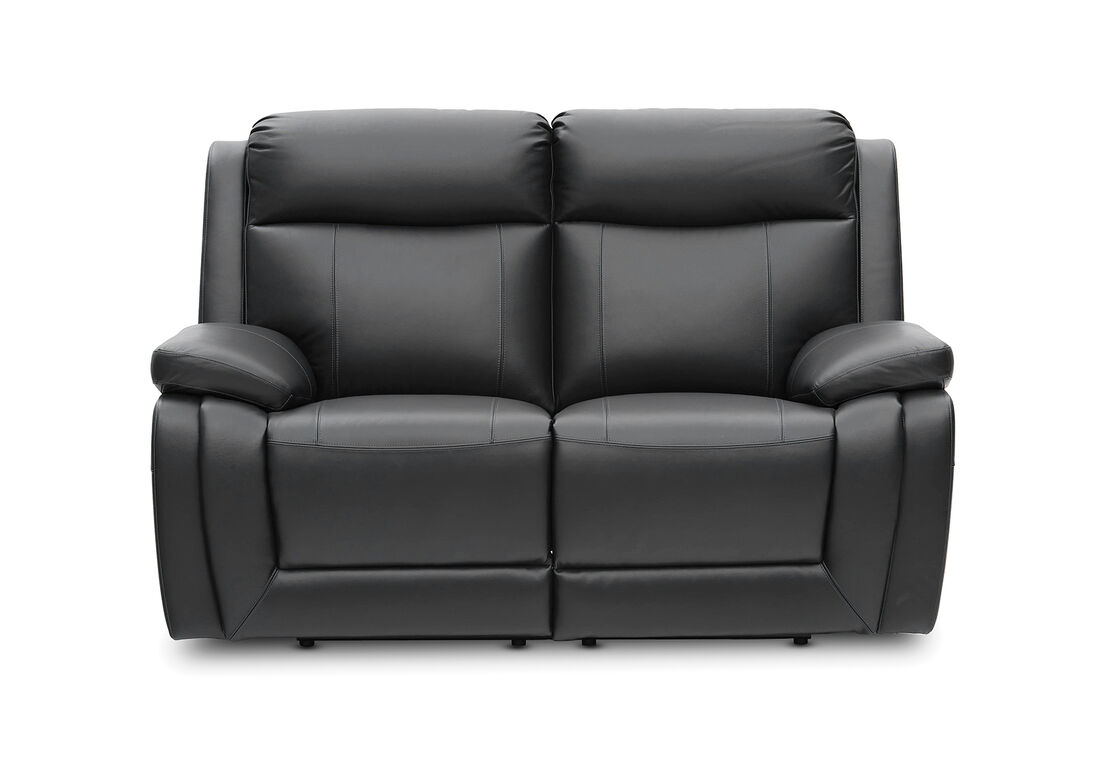 BLACK SAN MARCO Leather Seater Recliner Lounge