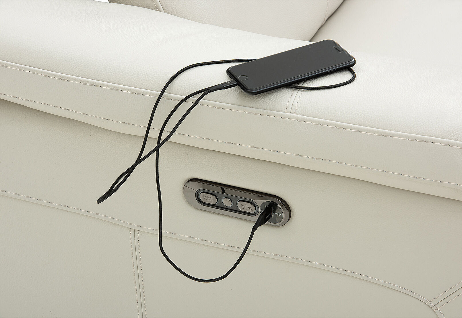 LUCIANO - Leather Corner Lounge with 3 Inbuilt Electric Recliners and Right-Hand Facing Chaise LUCIANO