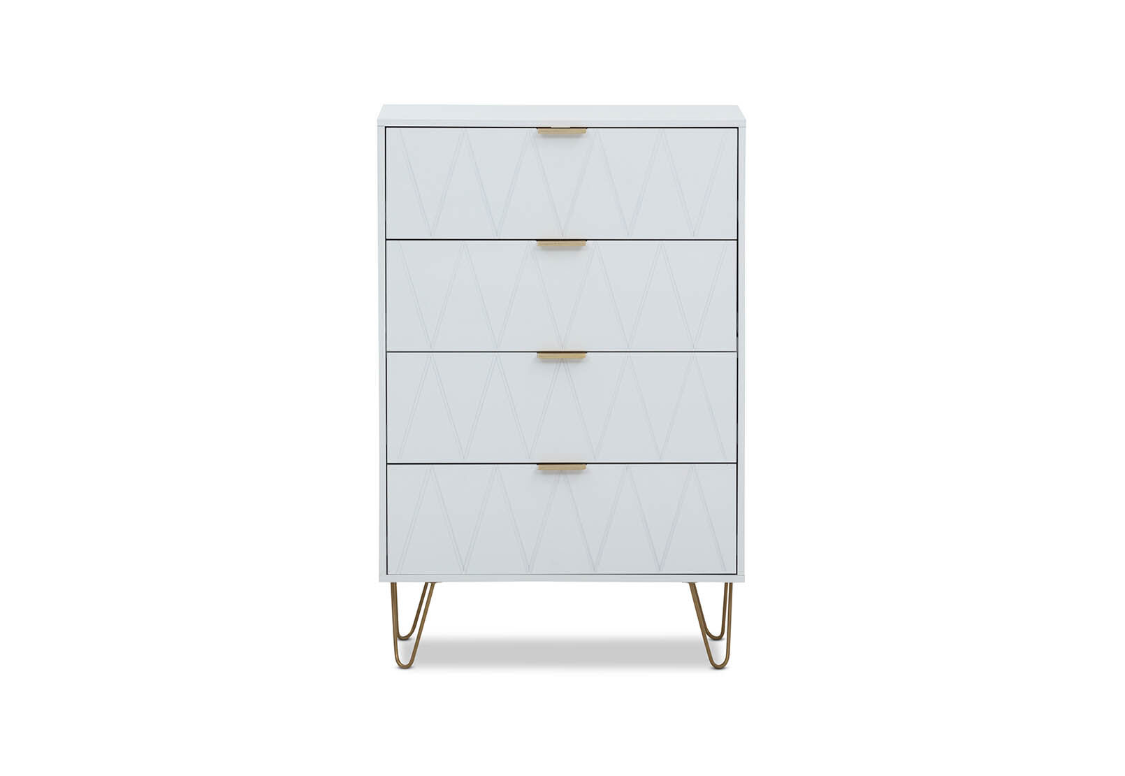 DORSEY - White 4 Drawer Tall Chest DORSEY