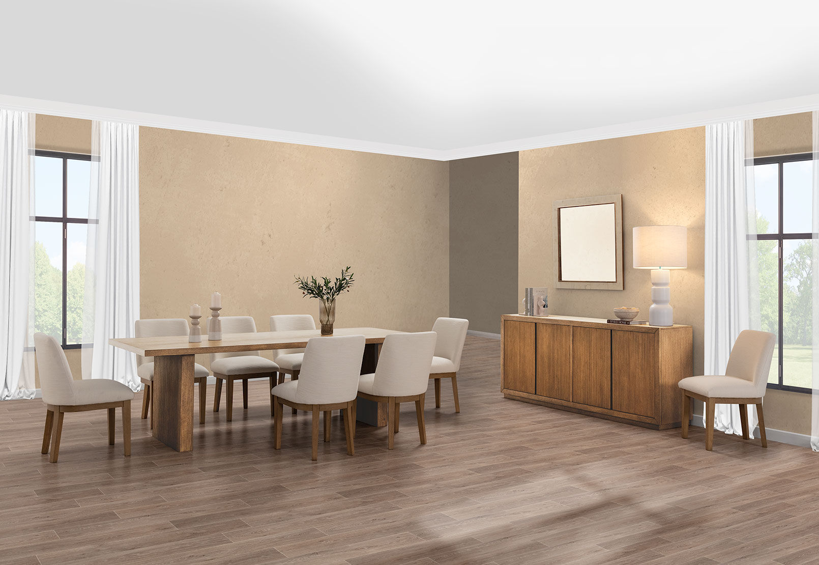 THORIN - 9 Piece Suite with Cora Dining Chairs THORIN