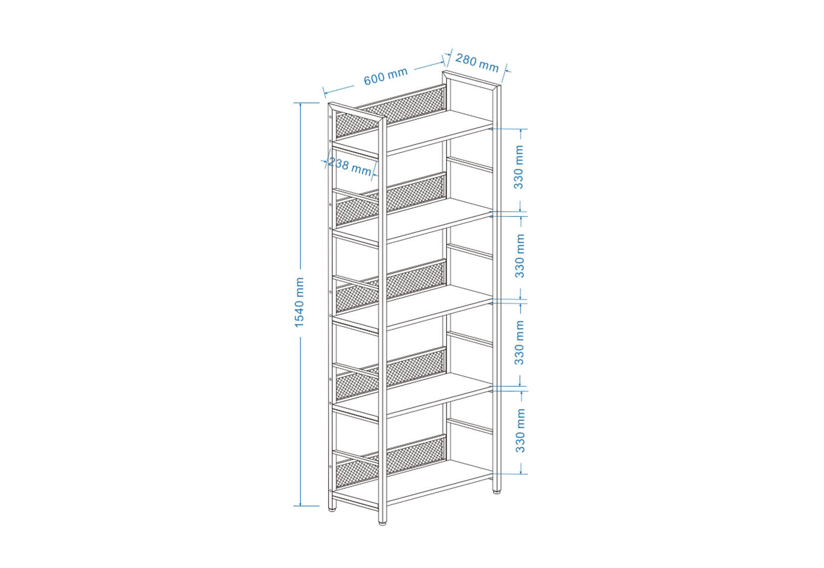 ACORN - 5 Tier Bookcase ACORN