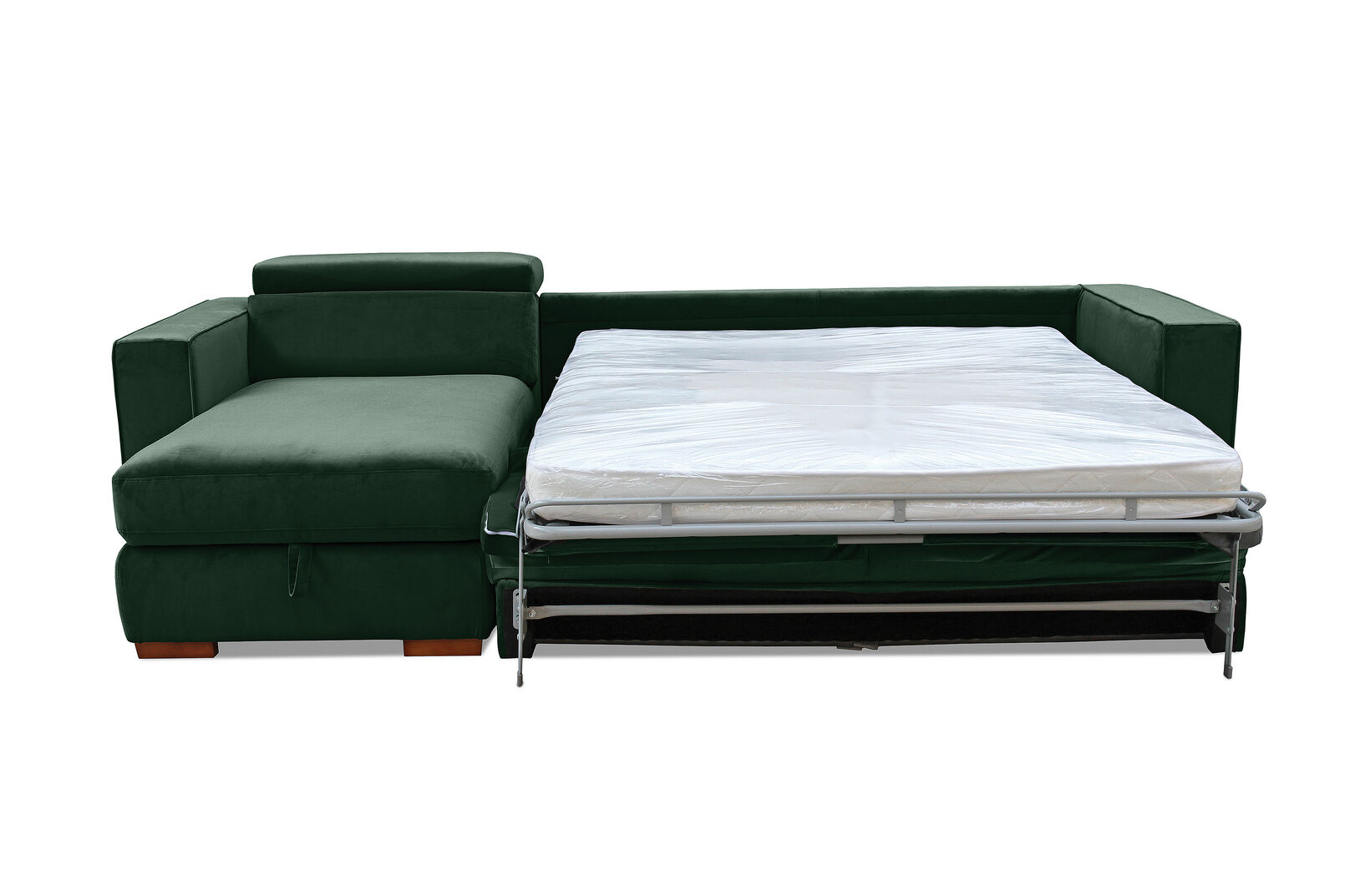ANGUS VELVET - Left-Hand Facing 3 Seater Chaise with Sofa Bed ANGUS VELVET