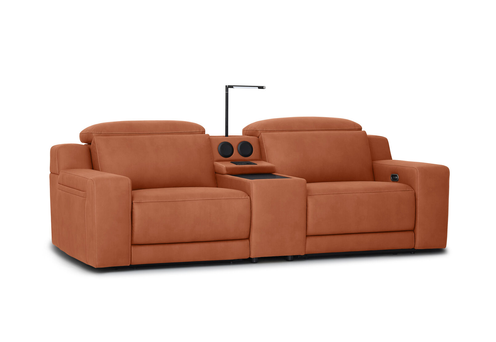 VANTRO FABRIC - 2 Seater Sofa with Inbuilt Electric Recliners and Speaker Console VANTRO FABRIC