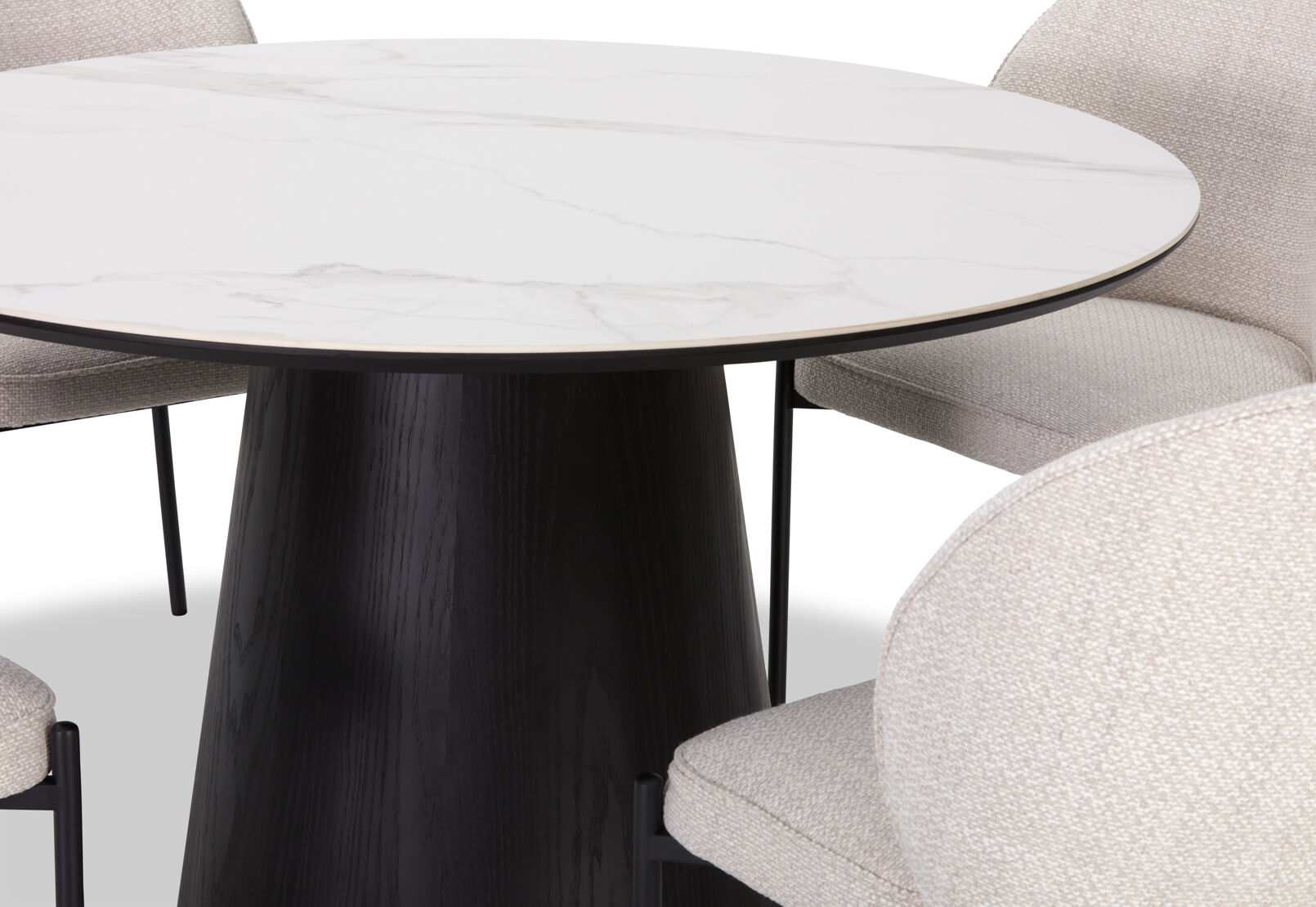 THANOS - 5 Piece Ceramic Dining Suite with Fidel Chairs THANOS