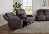 BAYTOWN FABRIC - 2 Seater Electric Recliners with Console BAYTOWN FABRIC