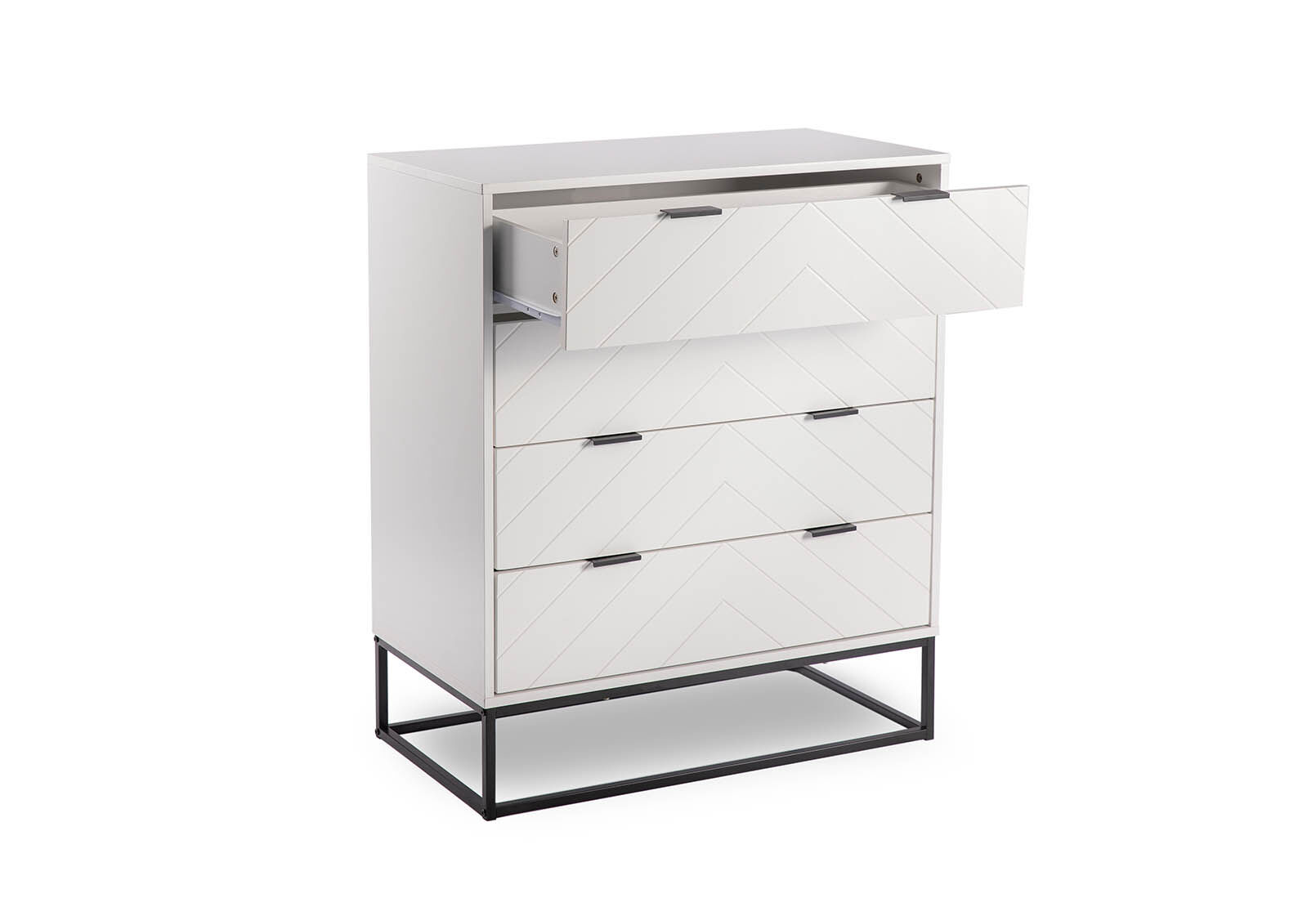 HARDING - White 4 Drawer Tall Chest HARDING