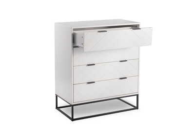 HARDING - White 4 Drawer Tall Chest