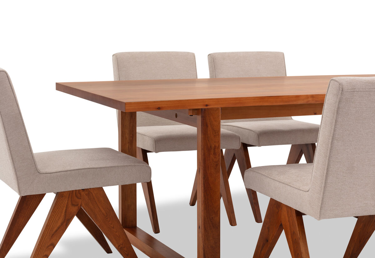 BEIGE CULLIN 7 Piece Dining Suite with Leland Dining Chairs