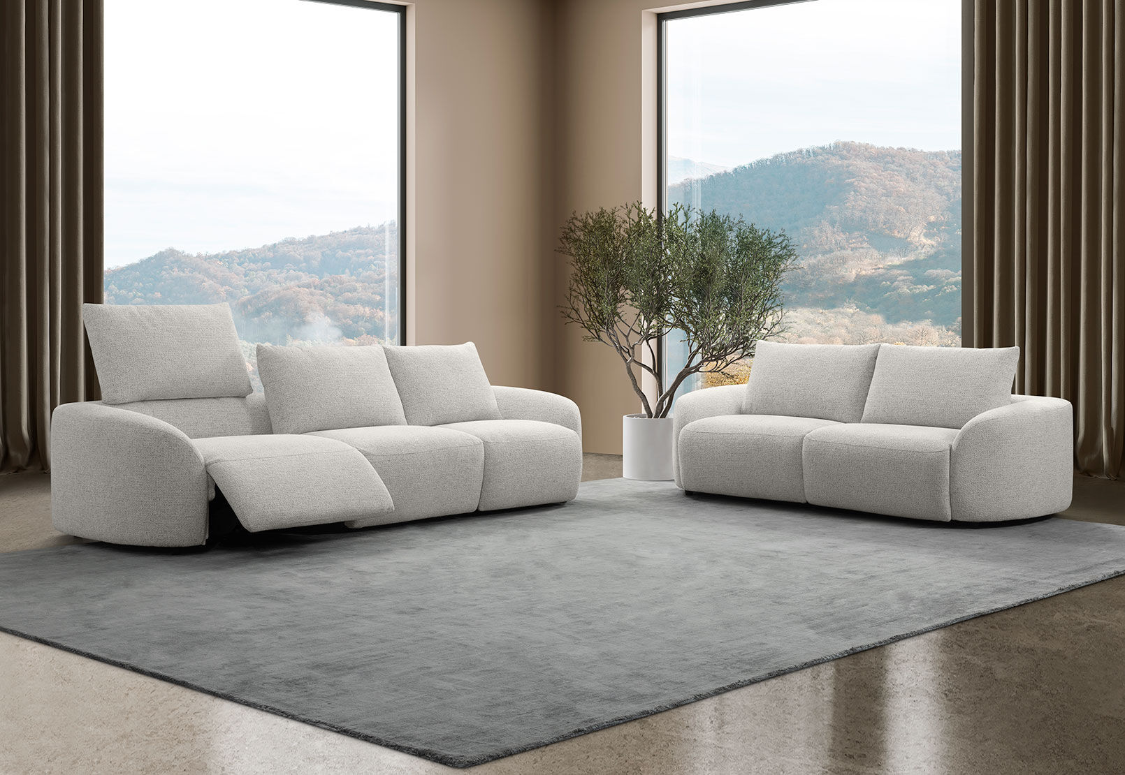 ARETHA FABRIC - 3.5 Seater with 2 Inbuilt Electric Recliners ARETHA FABRIC